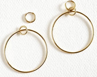 18K vergulde big light grote oorringen designer minimaal