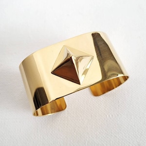 Pyramis pyramid brass spike high quality adjustable Cuff bracelet