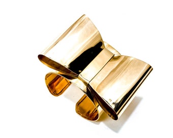 Bow Tie solid brass Cuff bracelet