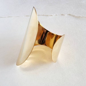 Brass Swerve Modern Gold Cuff  statement bracelet Bisjoux exclusive 2 sizes