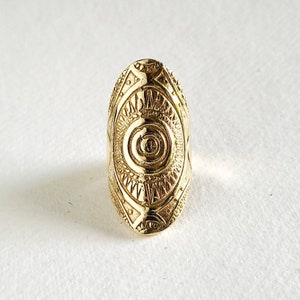 Solid brass or silver sunburst band knuckle ring detailed bold  band handcrafted boho tribal ring Bisjoux