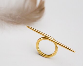 Brass Barbed Wire spike minimal punk  Ring or sterling silver