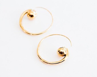 Large brass hoop hoops Dobi Earrings