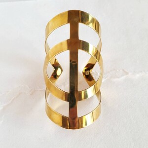 Brass aztec cutout handmade cuff designer
