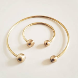 Orchard wood bangle brass cuff wood bead chunky wooden  designer handcrafted  bracelets wood jewelry