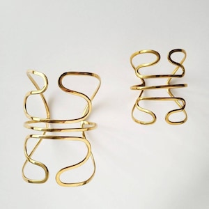 Brass armlet upper arm cuff band or cuff bracelet statement runway designer high quality adjustable
