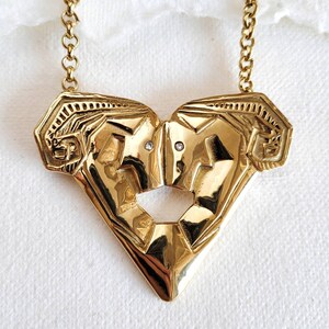 Ram aries solid brass hand cast  pendant Necklace