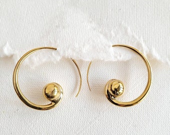 Small brass hoops hoop Dobi Earrings