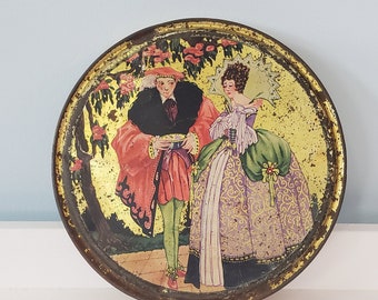 Gales Chocolates Tin Hinged Lid Candy Box Victorian Lady Shabby