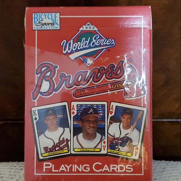 1992 World Series Atlanta Braves Playing Cards - Vintage Collectible Baseball Card Game, MLBPA, Major League Baseball Players Assoc