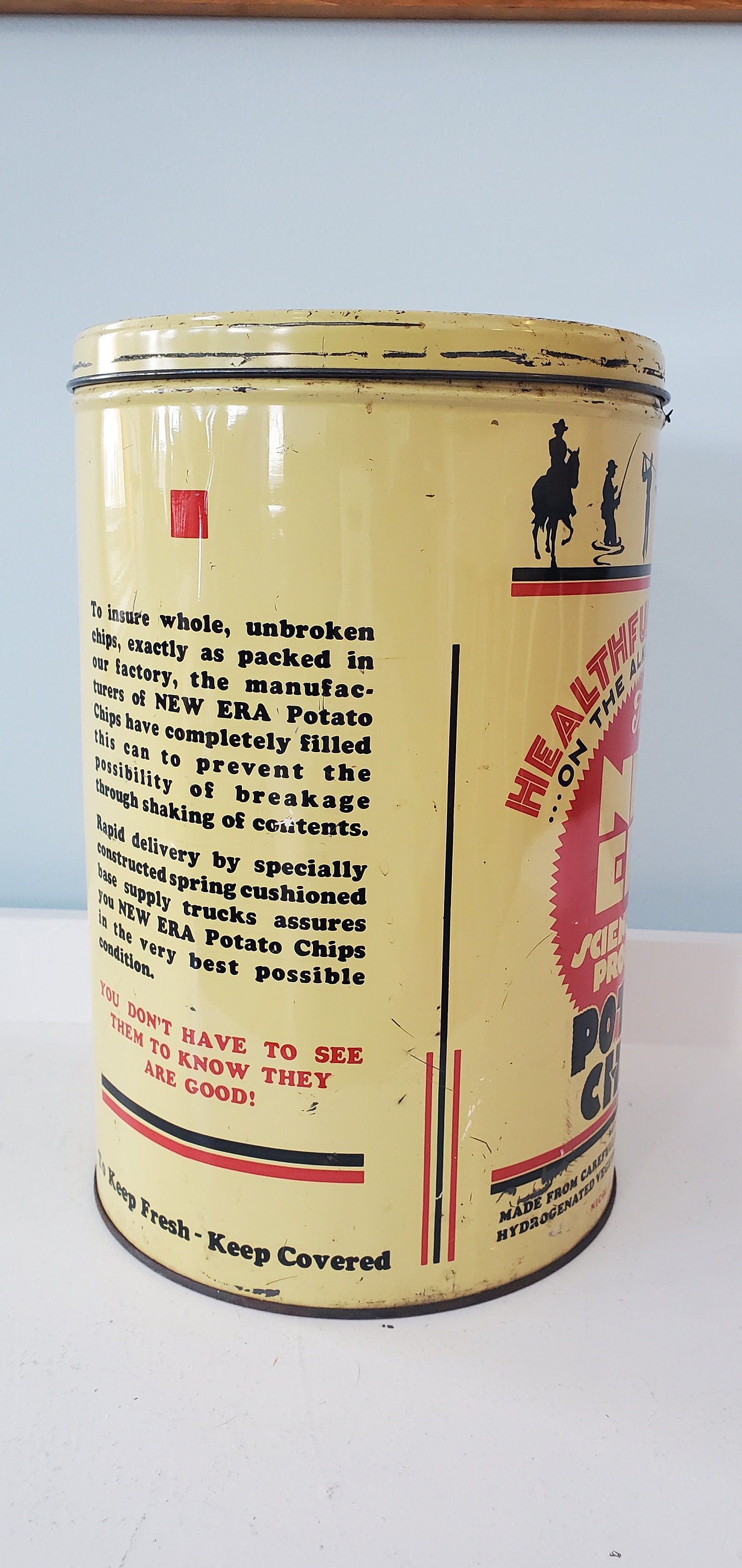 Vintage Advertising Tin - the New Era Potato Chips - Detroit