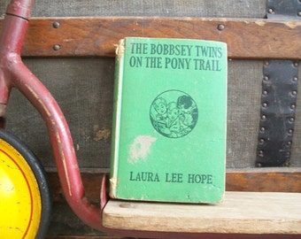 1944 The Bobbsey Twins on the Pony Trail - Vintage Children's Book by Laura Lee Hope, Illustrated by Marie Schubert