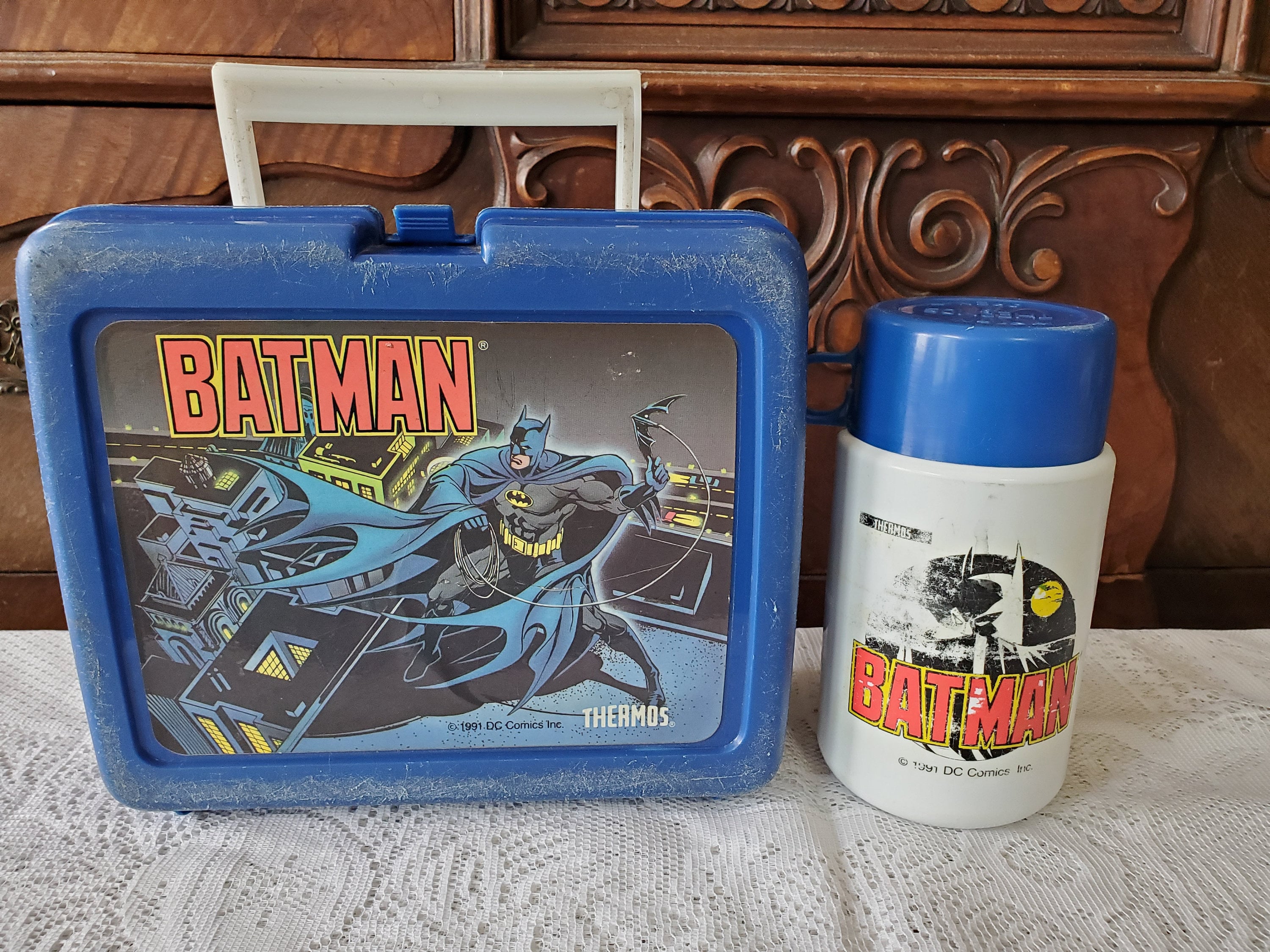 1991 Batman Lunch Box & Thermos DC Comics Vintage Lunch -  Singapore