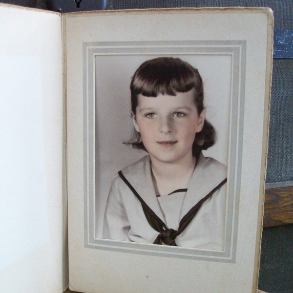 Vintage Tinted Photograph - Cute Girl in Sailor Outfit - Old Photo of Little Girl