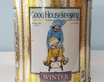 Bote grande de metal estilo vintage de Good Housekeeping - 4 estaciones