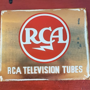 Vintage RCA Television Tubes Store Display Sign, 1950's Advertising Collectible TV Sales Decor
