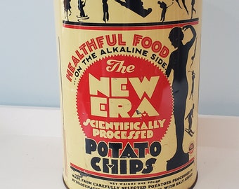 Boîte publicitaire vintage - The New Era Potato Chips - Detroit Michigan