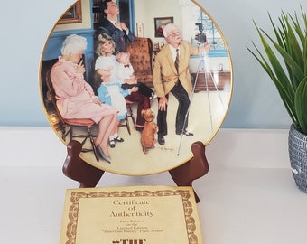 1985 Vintage Collector Plate - The Family Portrait by Michael Hagel, First Edition Limited Series, Gorham China Porcelain, Montgomery Ward