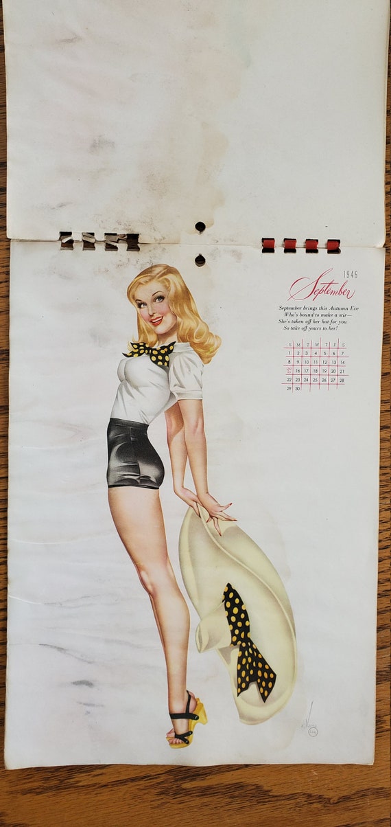 1940s Varga Pin Up Calendar Girls Wwii 1946 Esquire Etsy België