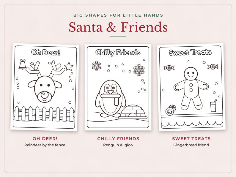 Bold and Easy Christmas Coloring Pages for Kids, 30 Printable Christmas ...