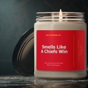 Smells like a Chiefs win Soy Wax Candle, 9oz, Football Gift Candle, NFL Candle, Boyfriend/Husband Gift