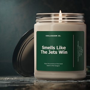 Riecht wie eine Jets win Sojawachs-Kerze, Football Geschenkkerze, NFL Kerze, Freund / Ehemann Geschenk