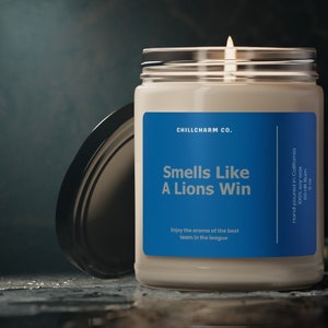 Smells like a Lions win Soy Wax Candle, 9oz, Football Gift Candle, NFL Candle, Boyfriend/Husband Gift