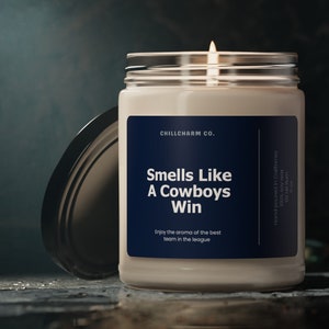 Smells like a Cowboys win Soy Wax Candle, 9oz, Football Gift Candle, NFL Candle, Boyfriend/Husband Gift