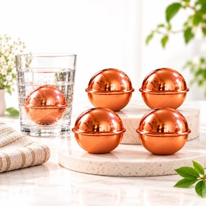 Boule infuseur d'eau en cuivre | Hydratation ayurvédique | Soutien au bien-être holistique et à la détoxification (Lot de 1 à 10)