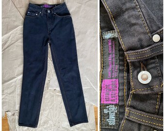 Levi's Silver Tab 24x28 High Waisted Black Jeans Mom Jeans Vintage High Waisted Jeans 90s 80s Jeans Size 0 Size 00 Mom Jeans, Levis 512 W24