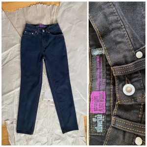 Levi's Silver Tab 24x28 High Waisted Black Jeans Mom Jeans Vintage High Waisted Jeans 90s 80s Jeans Size 0 Size 00 Mom Jeans, Levis 512 W24