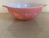 Pink Gooseberry Pyrex Bowl 444 Oval Mixing Serving Bowl, 4 Quart