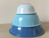 Moody Blues Pyrex Nesting Bowls, Mixing Bowl Set, 322, 323, 325