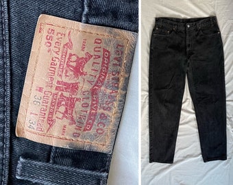 Vintage Levi es 550 34x34, Black Levi es Red Tab, 1990er Jahre Vintage Levi es 550er W36 L34 36x34
