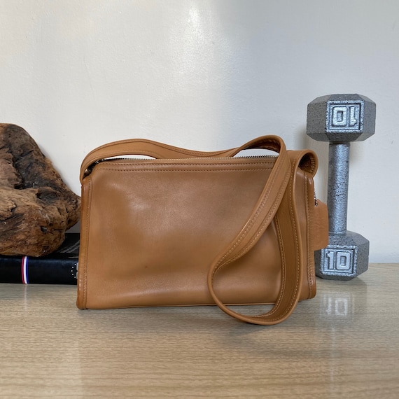 Vintage Coach Bag, Coach Aero Zip Bag, Camel Leath