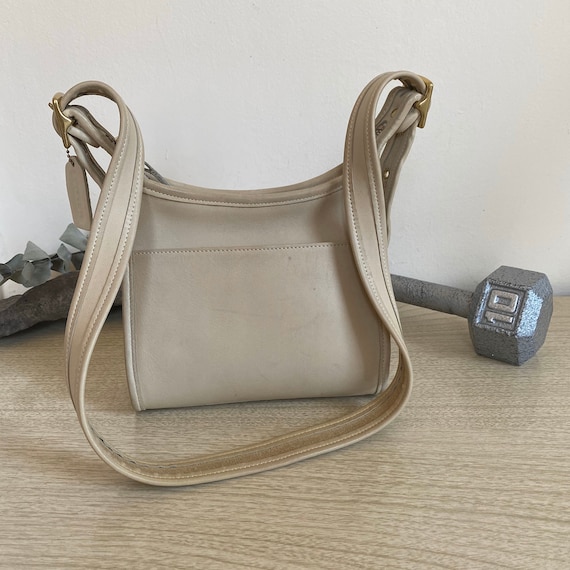 Vintage Coach Legacy Zip Small Bag, Bone Leather C