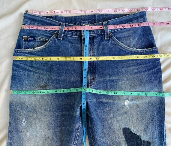 Lee Patched Jeans 32x29 Size 32 Vintage 