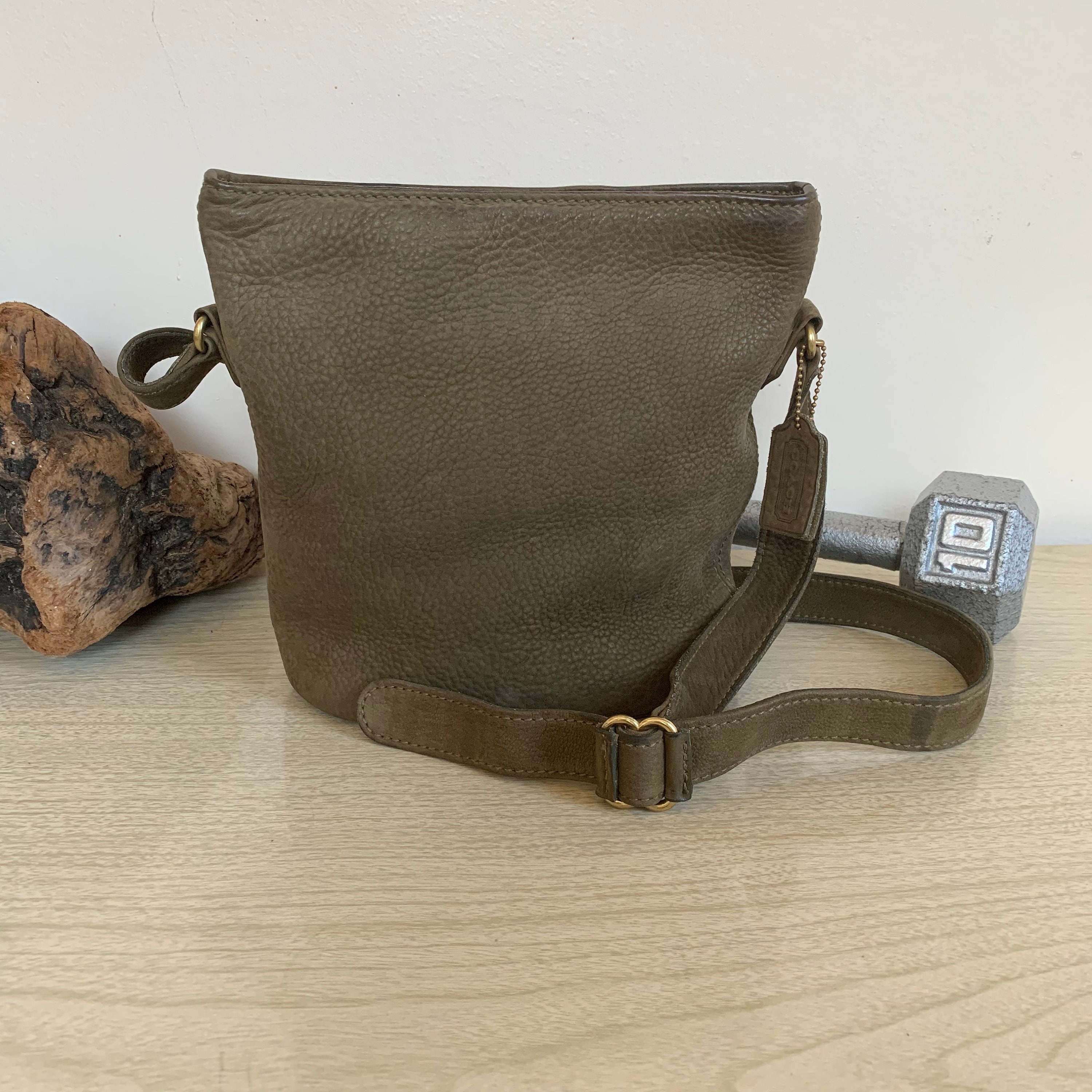 Vintage Coach Bag, Coach Sonoma Small Bucket, Green Coach