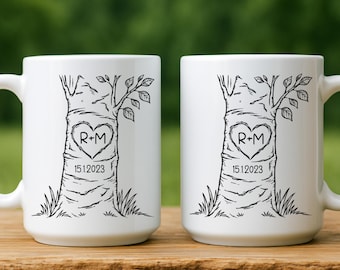 Personalized Couple Mug, Custom Initials Mug, Anniversary Gift for Couple, His and Hers Mug, Wedding Gift, Christmas Gift