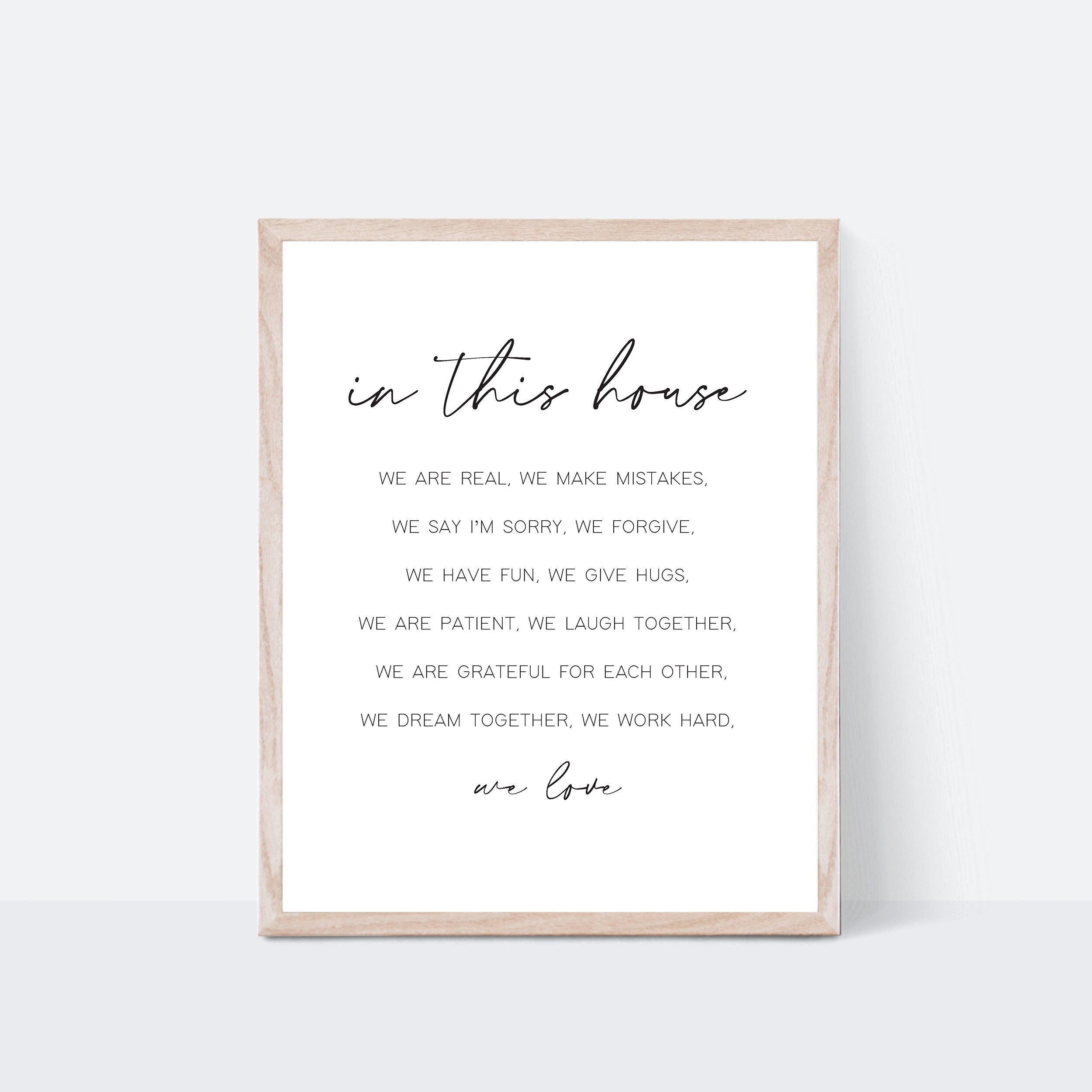 In This House Digital Print Quotes Print Poster Print Wall - Etsy