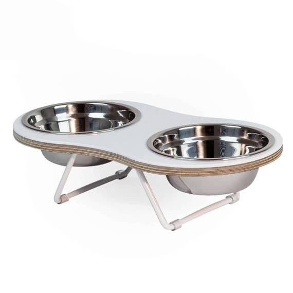 Dripmodule Peanut Two Modern Pet Feeder Small Etsy