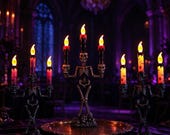 Halloween Skeleton Candelabra LED Candle Light, Gothic Skeleton Table Lamp, Dark Academia Gothic Ornament, Halloween Party Centerpiece