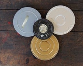 4 vintage movie film reel canister cases, photography props decor