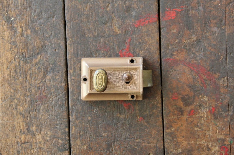 vintage deadbolt lock keil door lock image 1