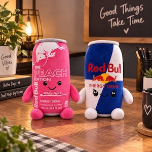 RedBull energidryck plyschleksak, 22 cm kawaii burk plysch (present)