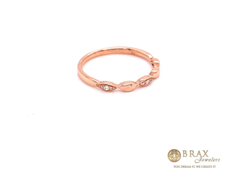 14k Rose Gold Diamond Band