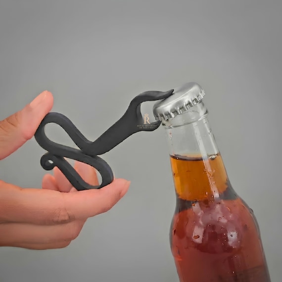 Hand Forged Iron Bottle Opener, Medieval Viking Style Bar Tool, Rustic Blacksmith Made Beer Opener, Vintage Kitchen Gift