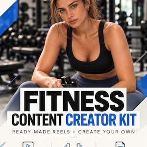 Puede incluir: Un kit de creación de contenido fitness digital con el texto WORKING INDEX, FITNESS CONTENT CREATOR KIT, READY-MADE REELS + CREATE YOUR OWN, MORE THAN 1.5K FITNESS REELS, GYM WORKOUT FITNESS y PROMPTS & GUIDE FOR CONSISTENT CONTENT.