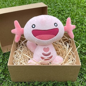 Paldean Wooper pluche speelgoed, bruin scharlakenpaarse knuffel, schattige gaming decoratie