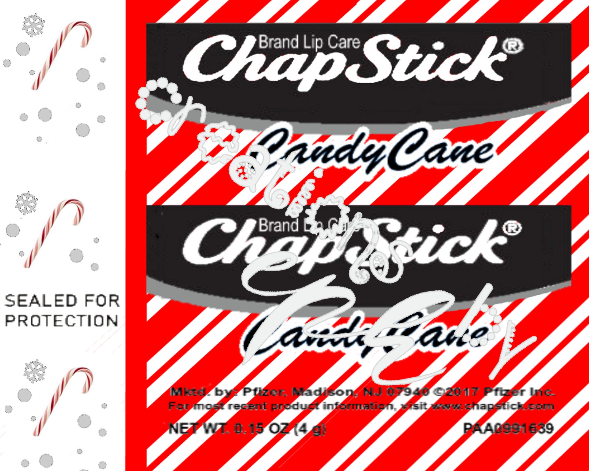 Chapstick Candy Cane Digital Waterslide Etsy